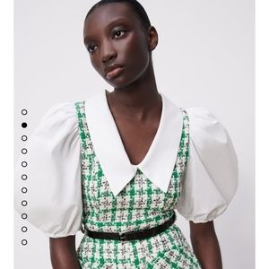 Zara Blogger Favorite Tweed Puff Sleeve Romper